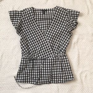 Gingham Wrap Blouse from J. Crew